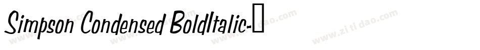 Simpson Condensed BoldItalic字体转换